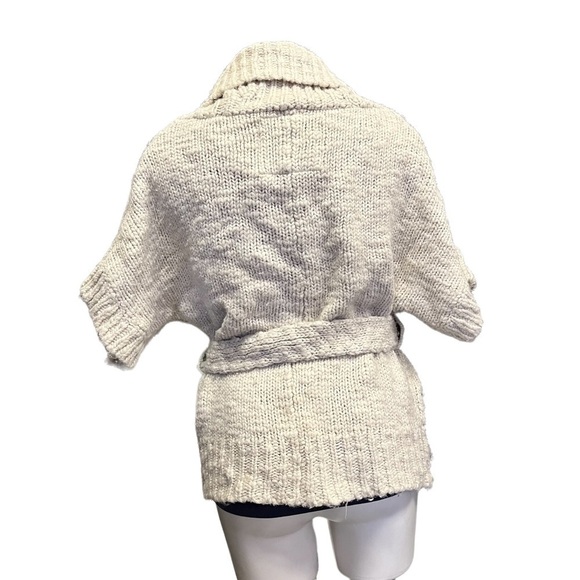 ABERCROMBIE & Fitch Chunky Knit Wool Cardigan Small Belted - Picture 4 of 10